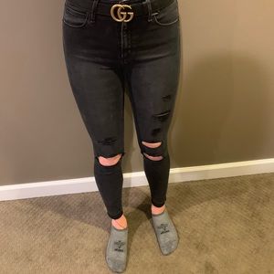 Black ripped Abercrombie jeans